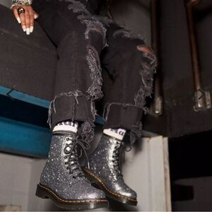 Dr Martens 1460 Suede Boots w/ Metallic Splatter, NWOB